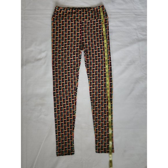 LuLaRoe Women's Black/Multicolor Single Print Soft Knit Leggings One Size (2-10) - Picture 10 of 10